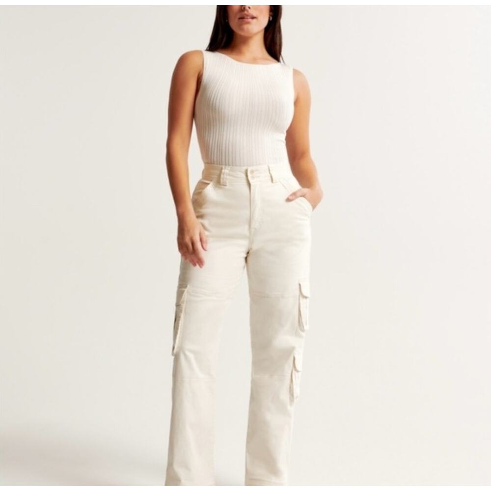 Abercrombie & Fitch high rise relaxed cargo pants gorpcore coastal minimalist